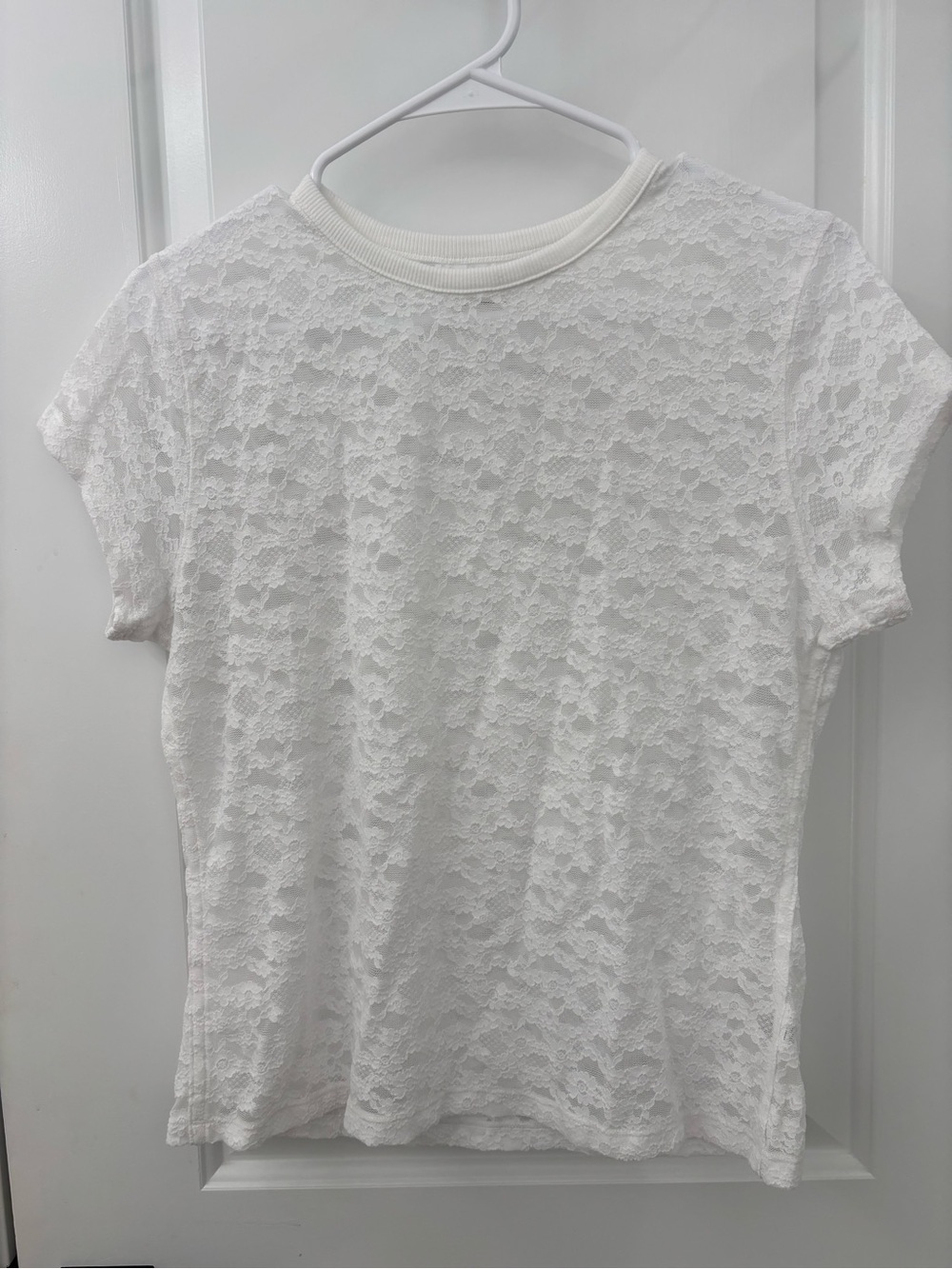 Aerie white lace short sleeve tshirt